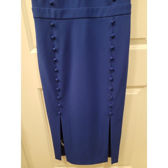 Calvin Klein Button Trim Side Slit Midi Dress - Picture 4 of 7